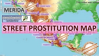 Mexikanische Hure Meridas Straßenkarte Der Prostitution